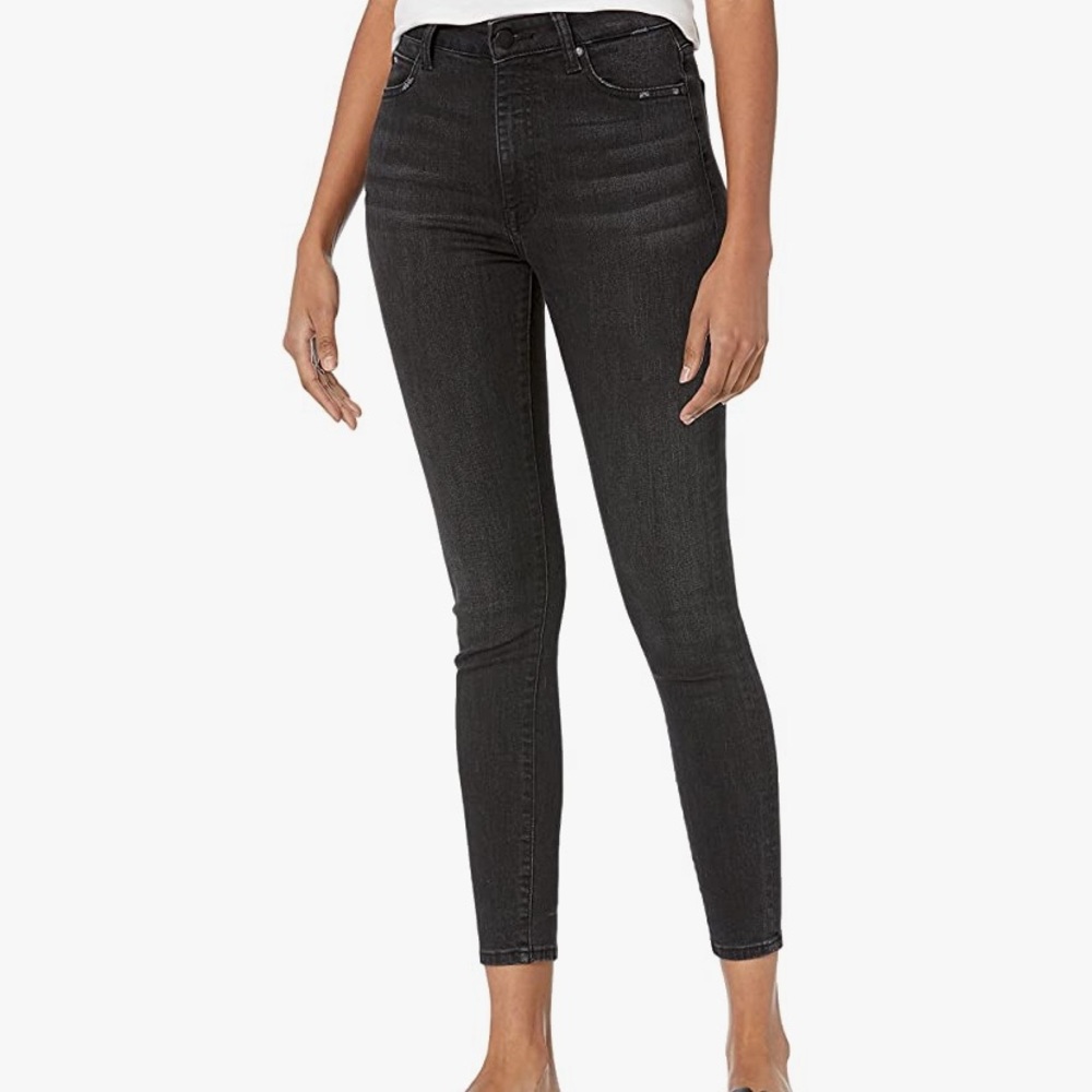 The Drop -Fairfax High-Rise Ankle Skinny Jean in Faded Carbon Wash